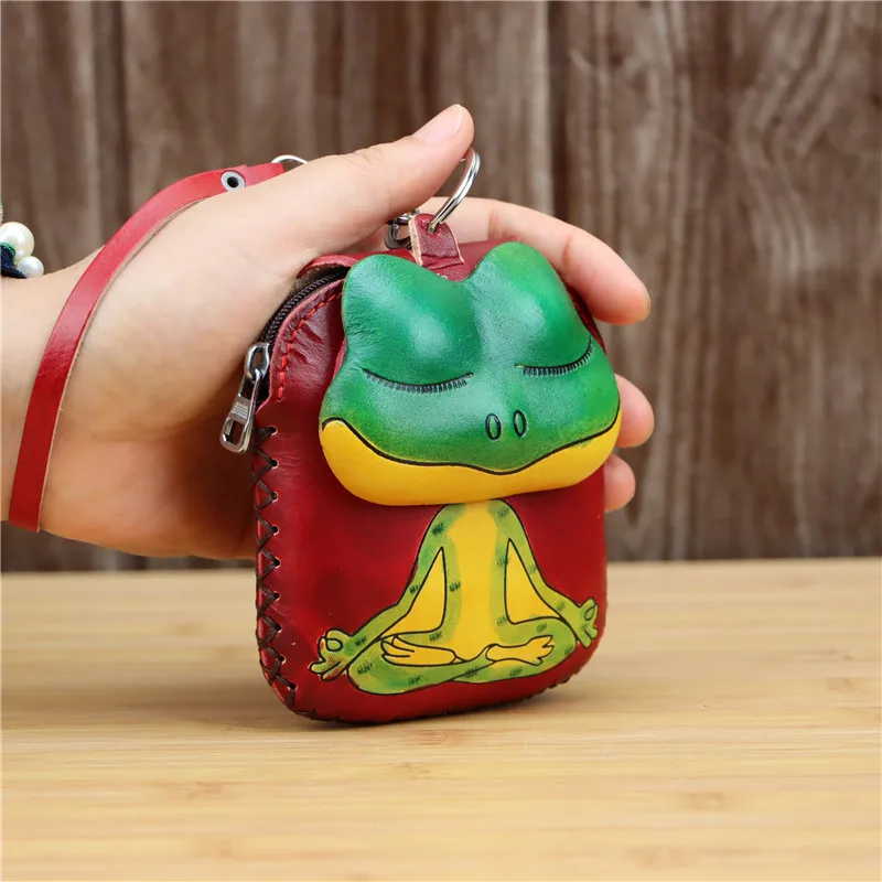 Mini Coin Purse Genuine Leather Cartoon Frog Man Women Student Small W –  MyanmarMakers