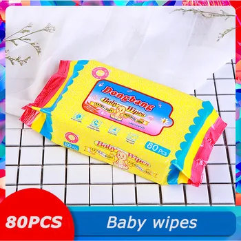 

Baby Wipes Baby Hand And Mouth Special Clean Non-fragrance Wipes 80 Wipes / Bag Disinfection Disposable Sterilize Wet Wipe