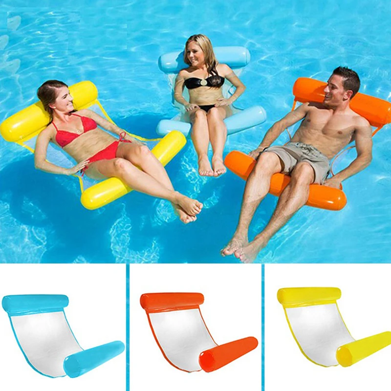 

Floating Pool Water Hammock Float Lounger Floating Inflatable Pool Bed Net Cover 1 Pc random color