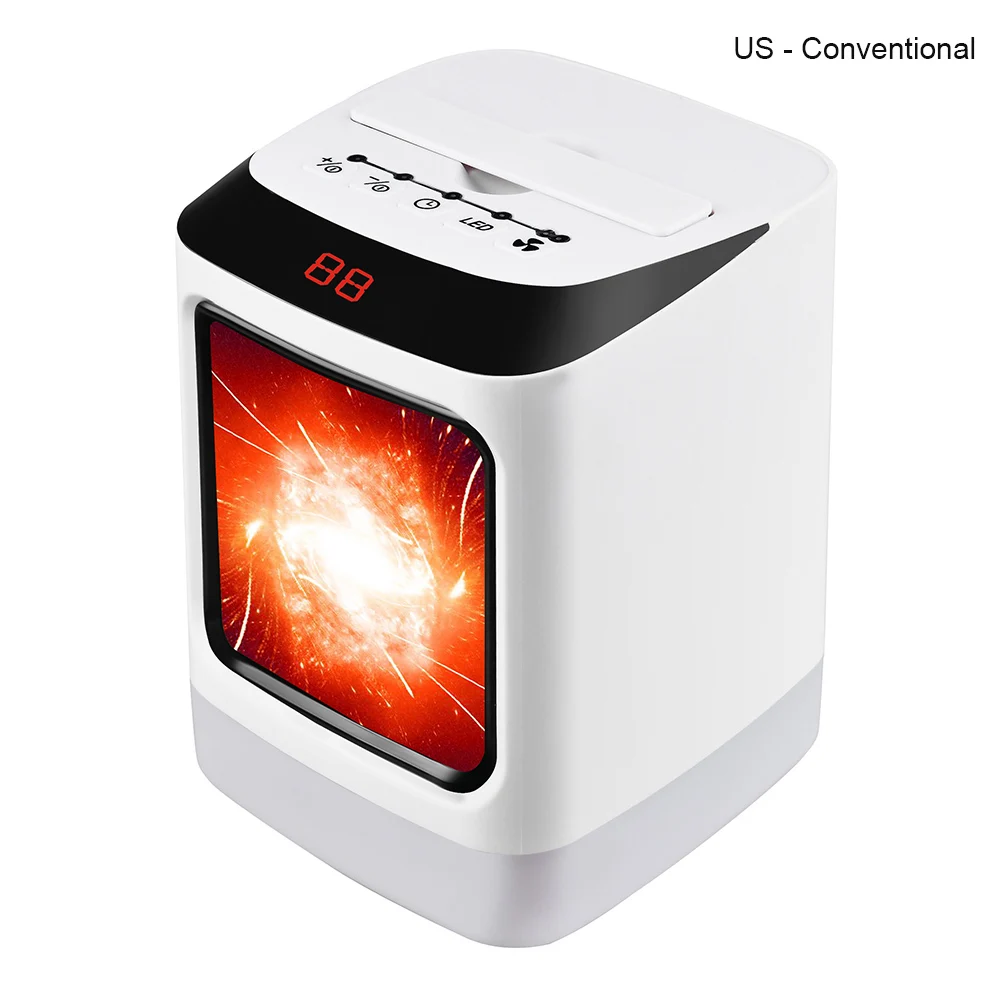 US Plug Conventional Тихий мини электрический обогреватель вентилятор автоматический термостат обогреватель с дистанционным управлением для домашнего офиса_ WK - Цвет: US Plug Conventional