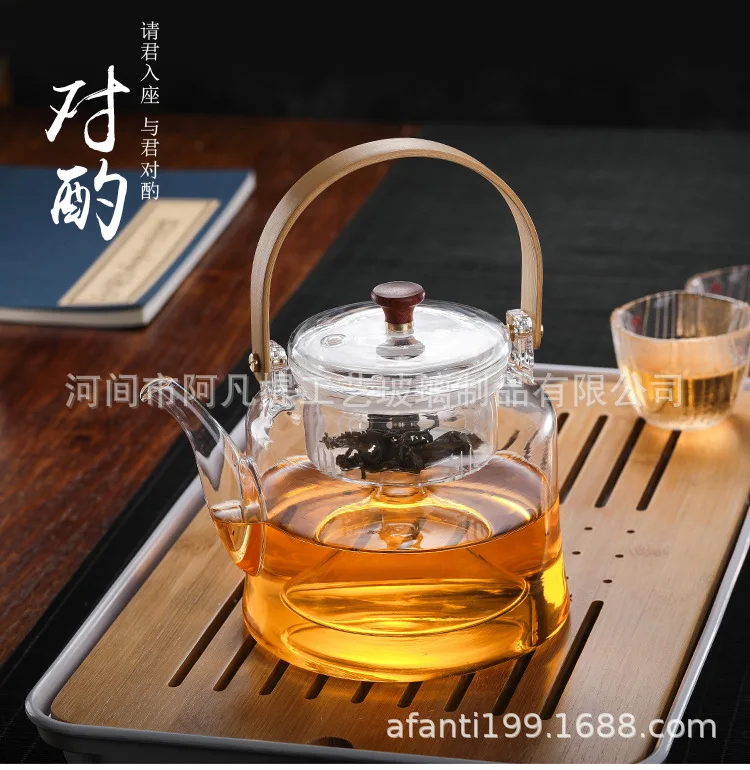 Thick Glass Teapot Boiling Black Tea Only Glass Steam Teapot Inner Wearing Teapot Boiling Glass Pot
