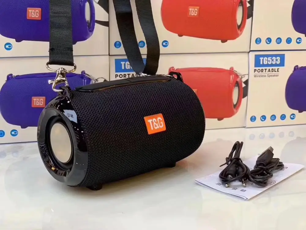 TG533 black TWS 1+ 1 Bluetooth динамик портативный открытый перезаряжаемый мини беспроводной динамик s Саундбар сабвуфер громкий динамик TFMP3 Встроенный микрофон - Цвет: TG533 black