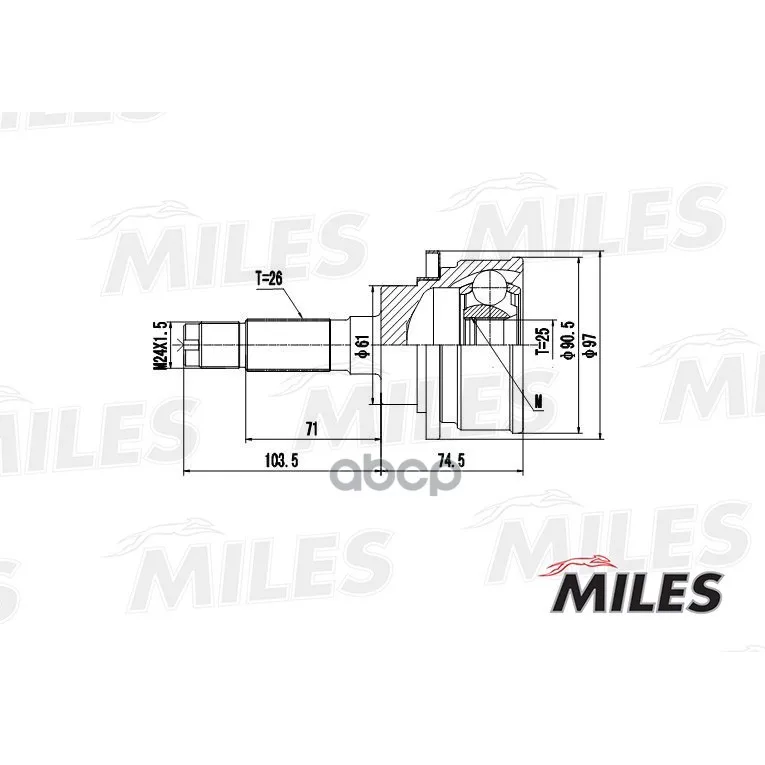 Шрус Ford Ranger/Mazda B-Serie Iv 2.5td 02-06 Нар. Miles Ga20121 Miles арт. GA20121
