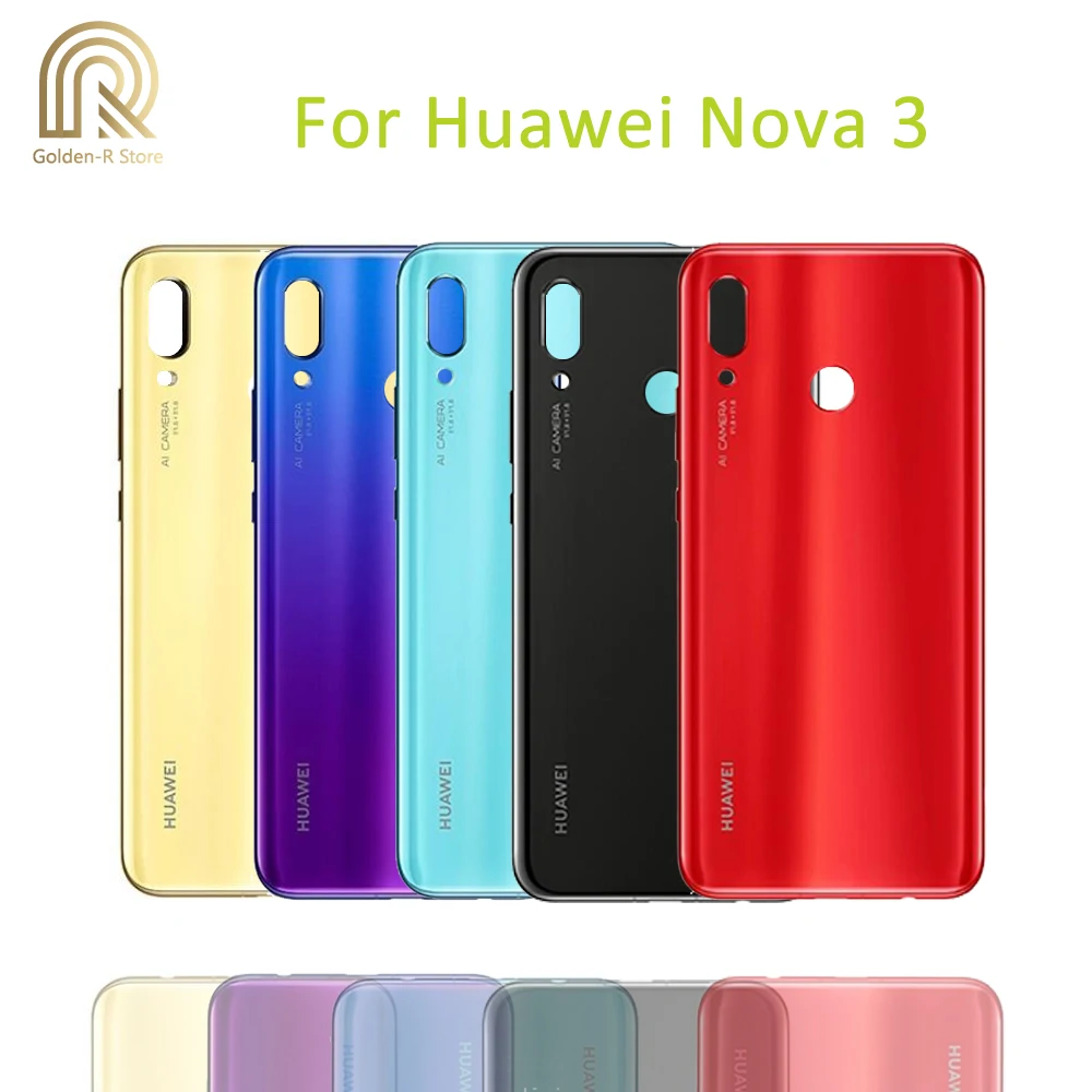 Крышка батареи для huawei Nova 3/Nova 3i Задняя стеклянная панель Задняя Дверь Корпус чехол батарея стеклянная крышка Замена