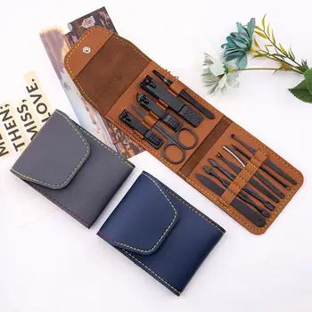

12pcs Folding Bag Nail Clipper Set Stainless Steel Fingernail Kit Tool Scissors Nail Cutter Cutter Nail Trimmer Tool Portab Q5V8
