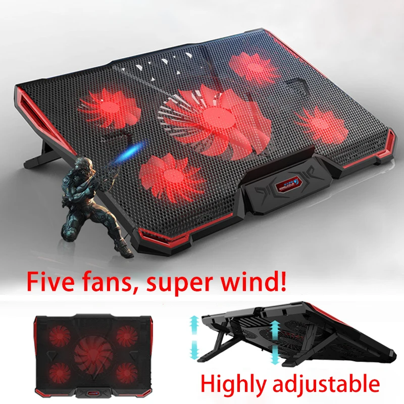 

laptop cooling pad stand high quality laptop cooler with 2 usb adjustable notebook cooler fan stand with LED light 17