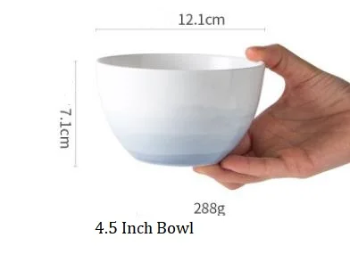 4.5 Inch Bowl Домашняя Корейская керамическая посуда Скандинавская тарелка набор чаши для риса и супа мгновенная супница круглый стейк десертный ужин тарелка - Цвет: 4.5 Inch Bowl