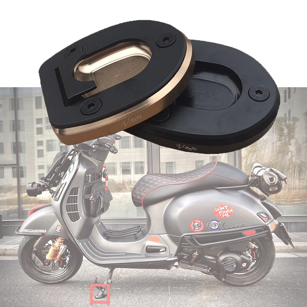 For Vespa GTS300 2019 2020 CNC Aluminum Kickstand Foot Side Stand Enlarge Extension Pad Support Plate | Автомобили и мотоциклы