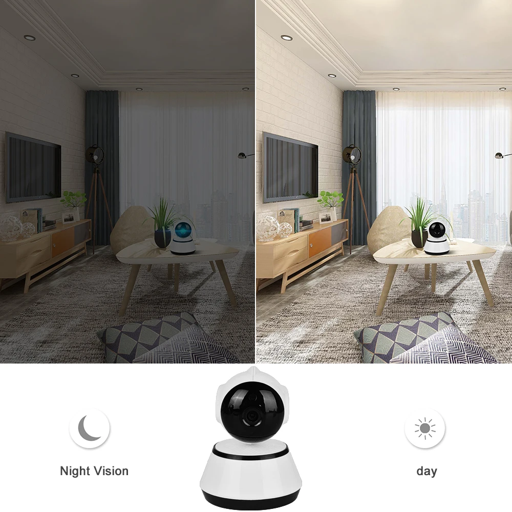 Домашняя безопасность ip-камера Беспроводная Смарт WiFi камера Wi-Fi аудио запись наблюдения Детский Монитор карта памяти подарок на год