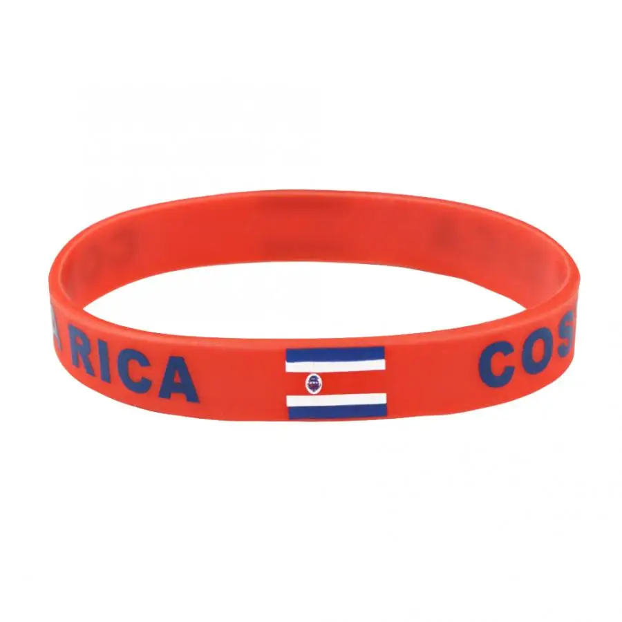 Costa Rica 21 Тип Женский Мужской силиконовый браслет на запястье с национальным флагом - Окраска металла: Costa Rica