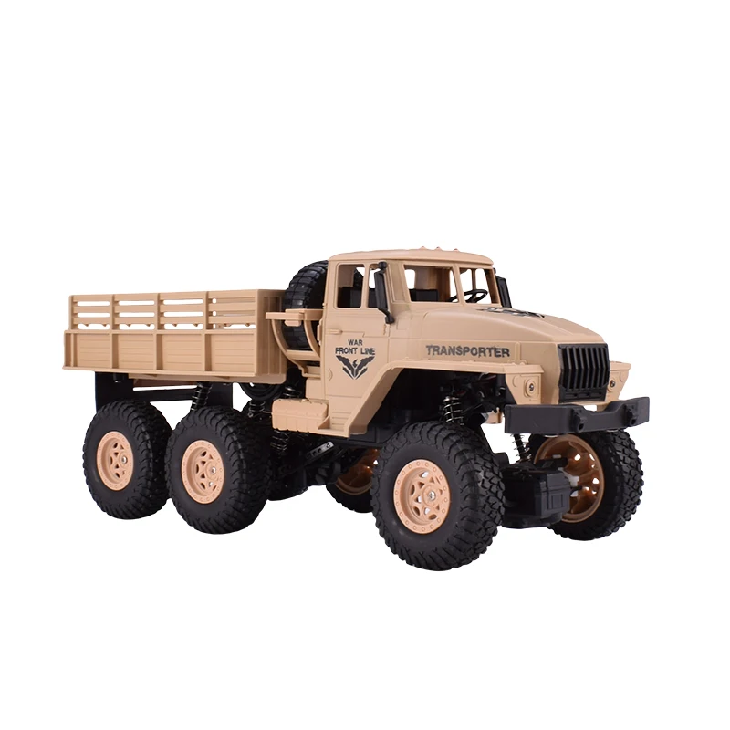 JJRC Q68 1/18 2.4G 4CH 6WD 130 Brushed Motor RC Vehicle Off-Road Military Truck Car RTR Model Toys for Boys Green/Yellow