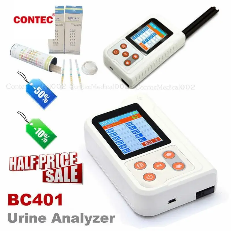 CONTEC BC401 Digital portátil orina analizador con 100 Uds tiras de prueba de orina comprobador de EE. UU. ► Foto 2/4