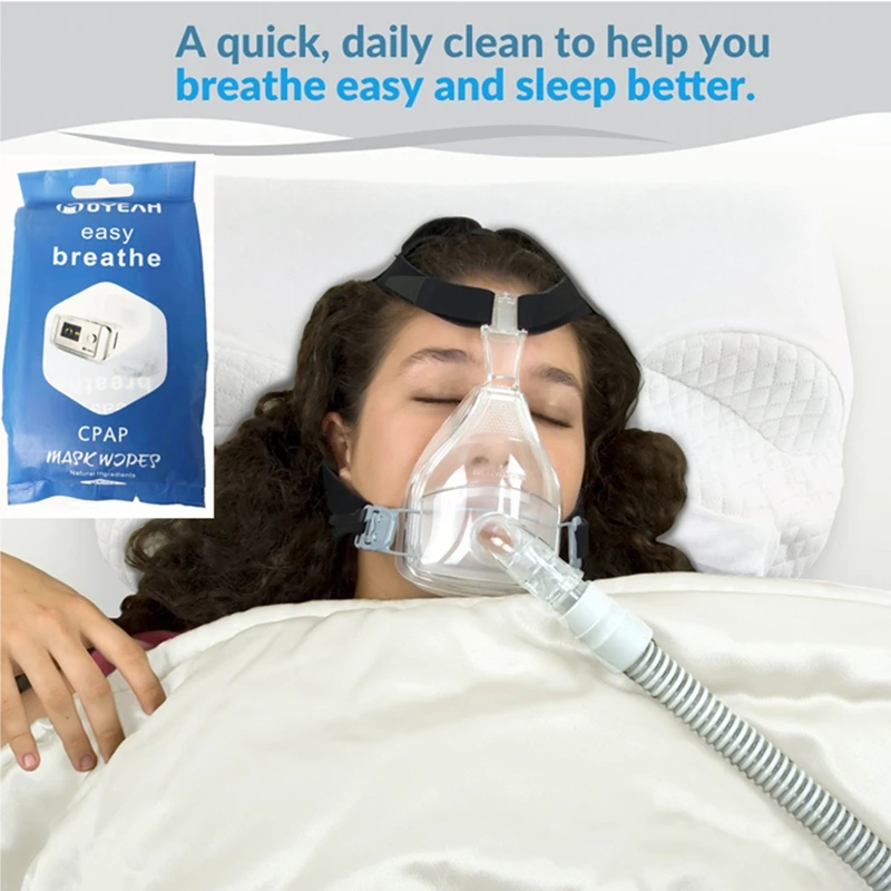 Moyeah CPAP маска салфетки | 20 дорожных пакетов 200 салфетки, хлопок, без ворса, без запаха, герметичные пакеты