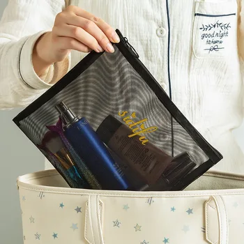 

Wholesale Cheap Fashion Makeup Bag Large Capacity Storage Bag Portable New Mesh Women Travel Storage Bag Wash Bag Dropshipping