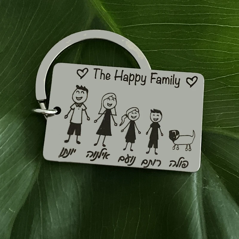 Buen valor Llavero personalizado de amor familiar, llavero con grabado de familiares, mascotas, retratos, nombres, Regalos para mamá para papá ZemgKqWVD