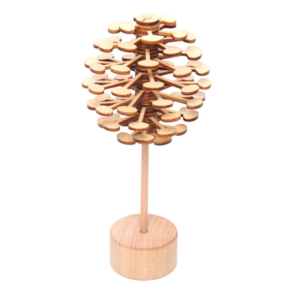 

Lollipop Look Durable DIY Wooden Roll Kids Magic Spin Office Gift Fun Colorful Rotating Decompression Toy Artwork
