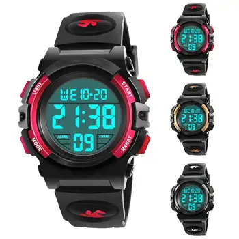 

Waterproof Casual Kid Boy Student Backlight Week Alarm Clock Digital Sport Watch