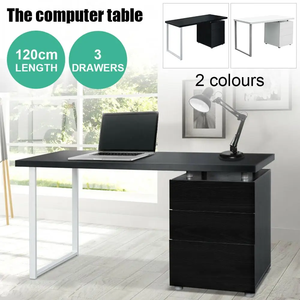 Computer Office Desk Laptop Table With Locker Cabinet Book Shelves
