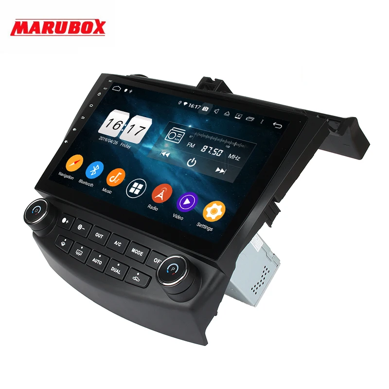 Штатная магнитола для Honda Accord 7 2005 2006 2007 2008, MARUBOX KD1218 Штатное головное устройство для Хонда Аккорд 7, Android 9.0, Восьмиядерный процессор,встроенный DSP, IPS экран, Оперативная 4GB, Встроенная 64GB