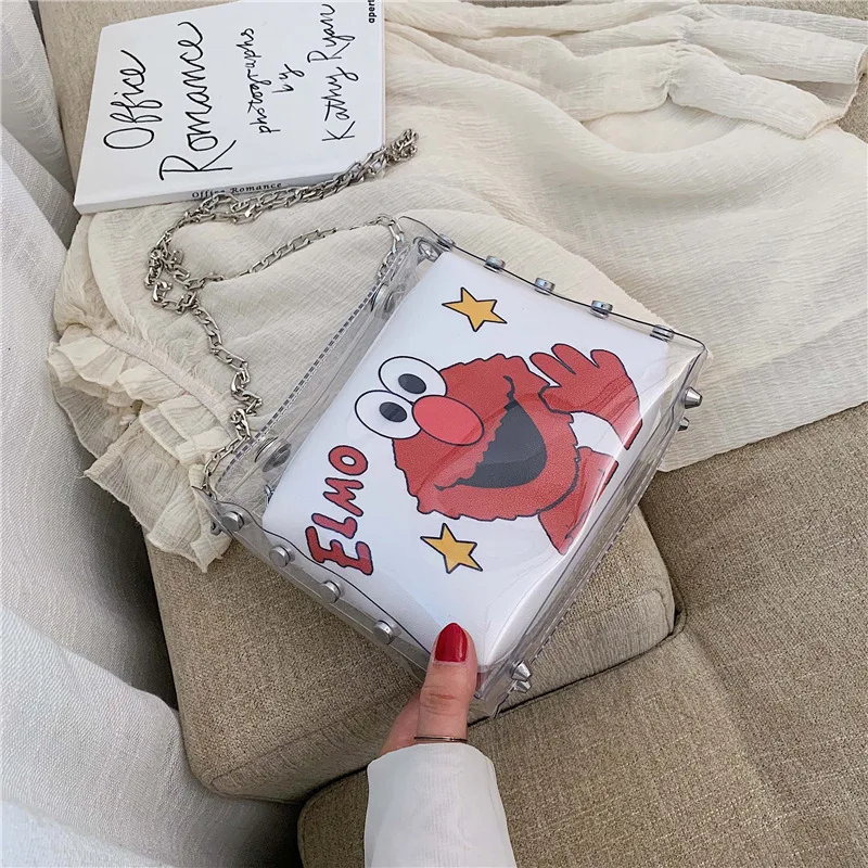 

Transparent Jelly Bag WOMEN'S Bag New Style 2019 Fashion Fashion Shoulder Bag Versatile INS Cute GIRL'S Chain Bag