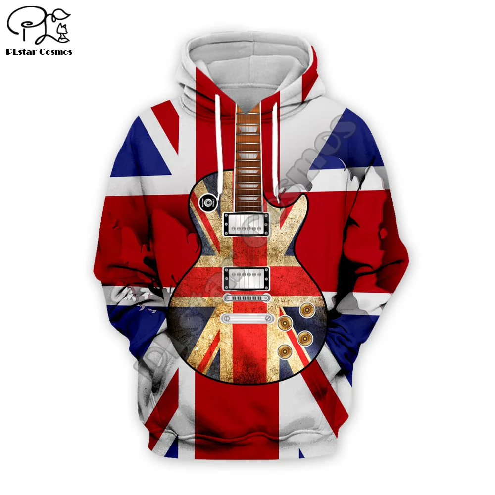 

Men DJ Electric Guitar 3D Print USA retro Hoodie casual America Hip Pop Sweatshirt unisex zipper pullover tracksuit women tshirt