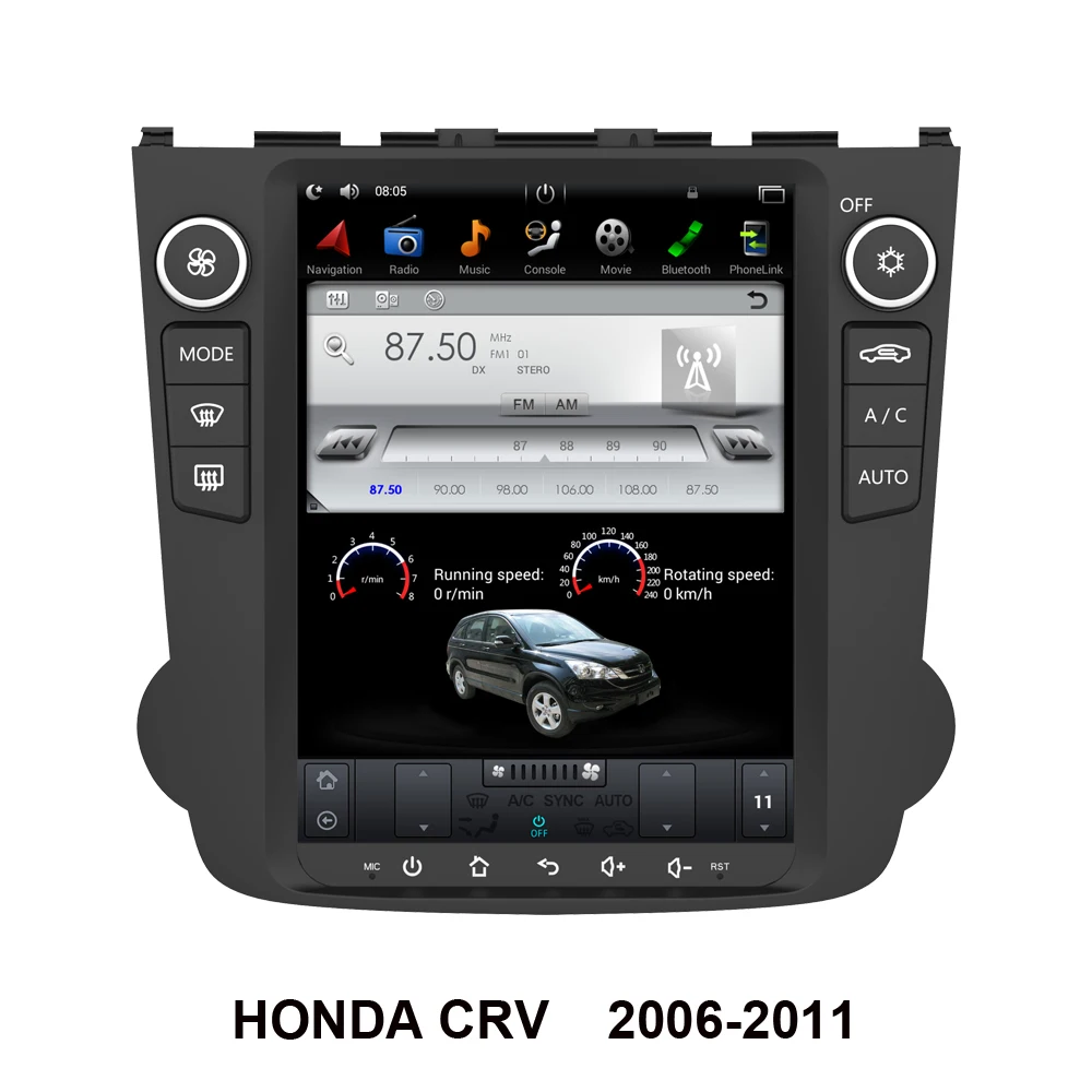 Автомобильный GPS-навигатор Тесла стиль Android для HONDA CRV 2006-2011 Радио стерео