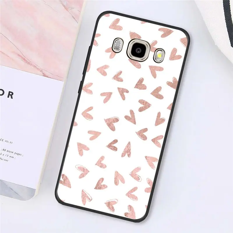 Love Heart Gold Rose Marble Stripes