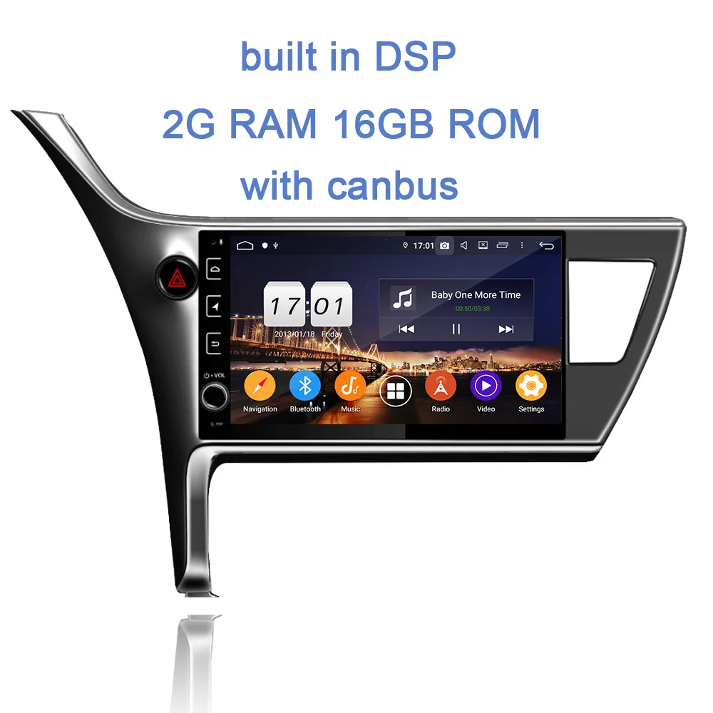 2GB 16GB with canbus DSP ips Android 9,0 4 Гб+ 64 ГБ+ 8 ядерный автомобильный dvd-плеер Wifi Bluetooth 4,2 радио gps карта для Toyota Corolla Innova Crystal - Цвет: 2GB 16GB with canbus