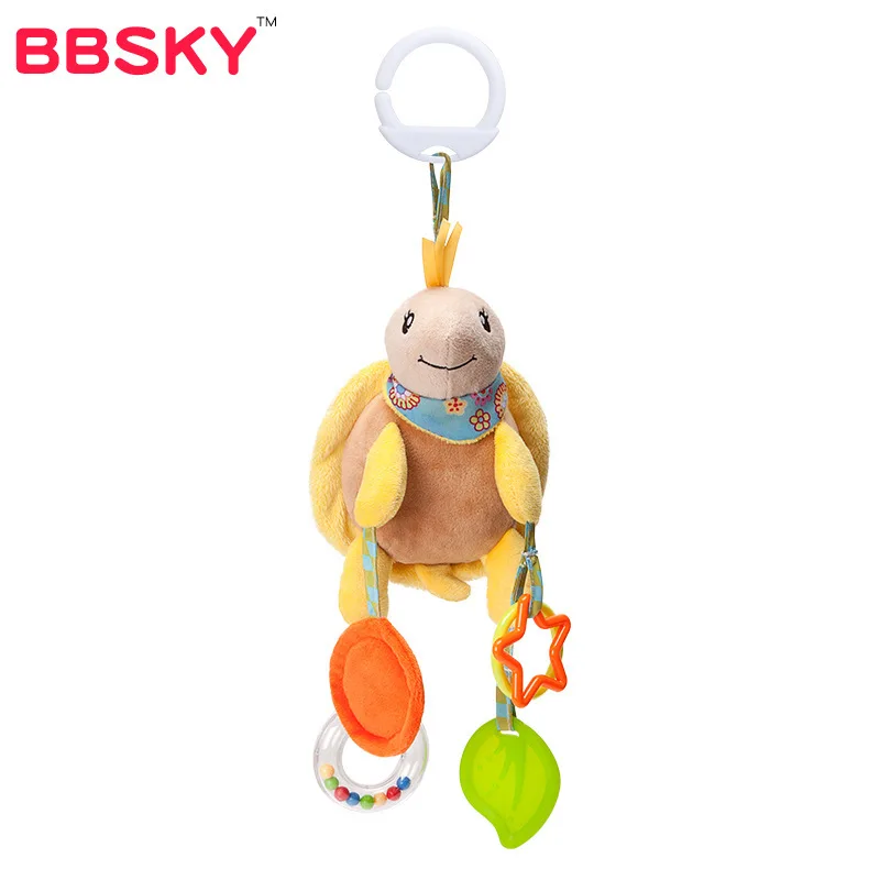 Turtle BBSKY детские животные тележка подвеска прикроватный звонок новорожденных Кровать Висячие Колокольчик музыка ветра усмирить плюшевые игрушки - Цвет: Turtle