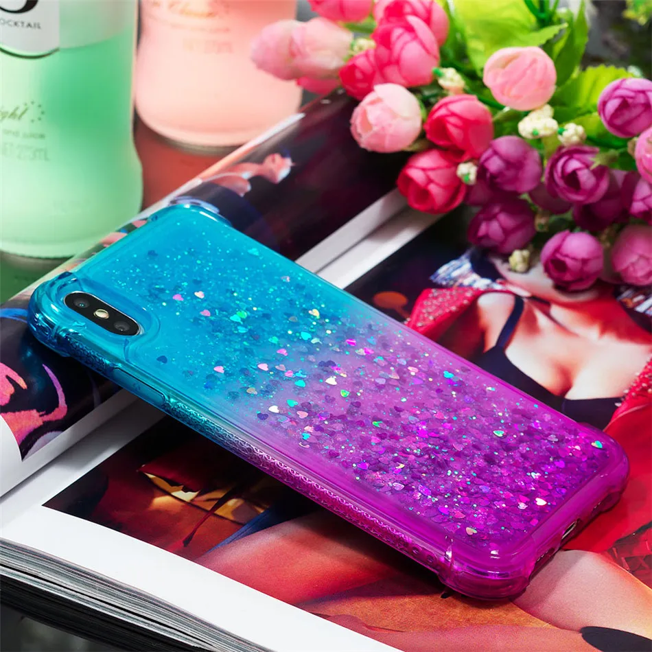 Блестящий чехол Love Heart для iphone X Xr Xs Max 11 Pro 2019 6S 6 7 8 Plus жидкий зыбучий песок телефона