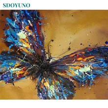 SDOYUNO картина по номерам 60x75 см, бант-бабочка самодельные картины по номерам выполненные на холсте для Современная Wall Art украшение дома