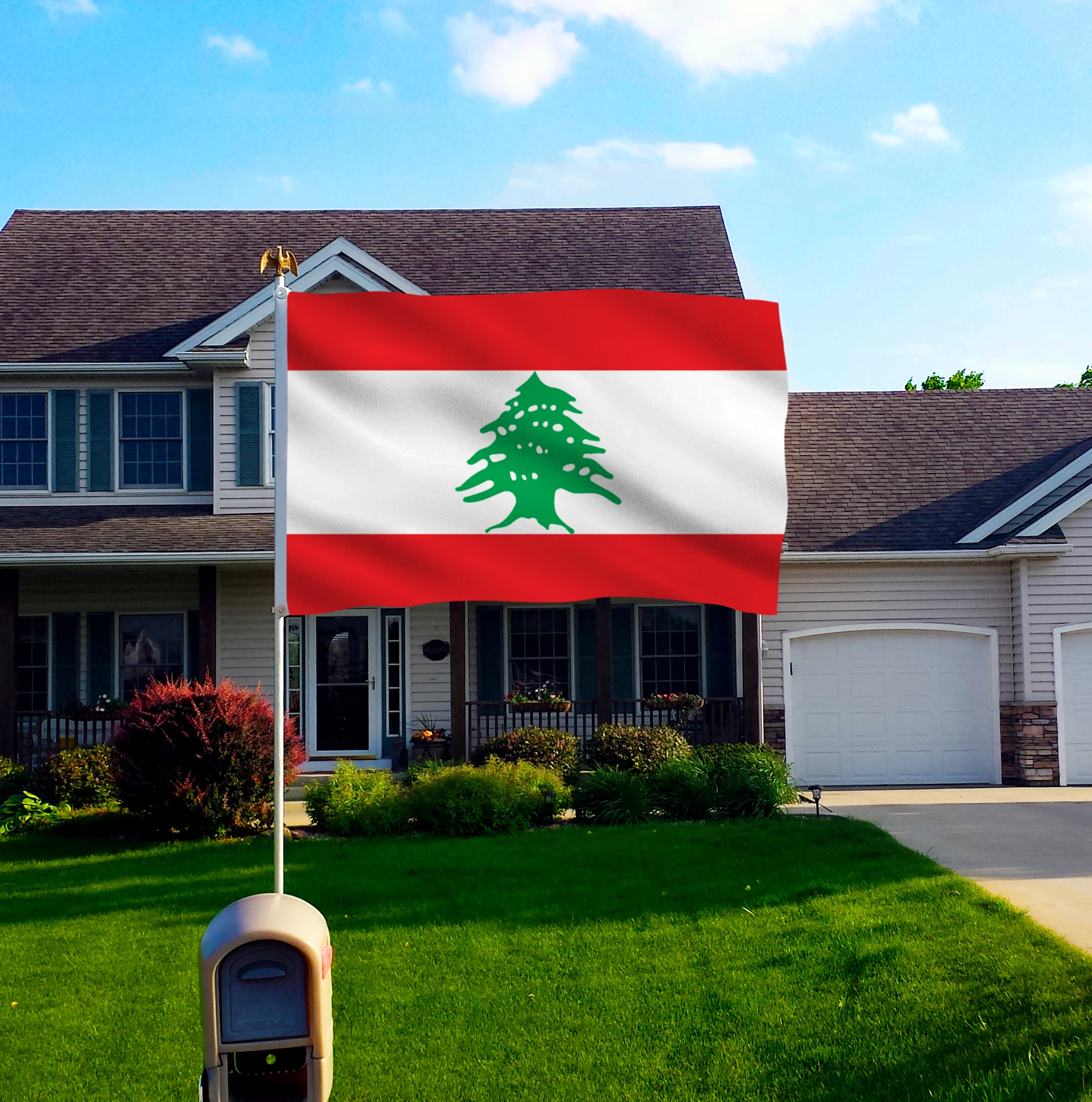 DFLIVE Lebanon Country Flag 3x5 FT Printed Polyester Fly 90x150 CM lebanese LB National Banner
