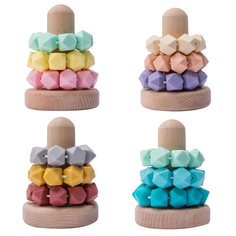 Silicone Stacking Toy Folding Tower Colored Sensory Silicone