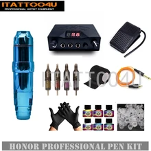 Профессиональный набор для татуировки, ротационная машинка для татуировки, ручка, набор чернил, аксессуары для игл