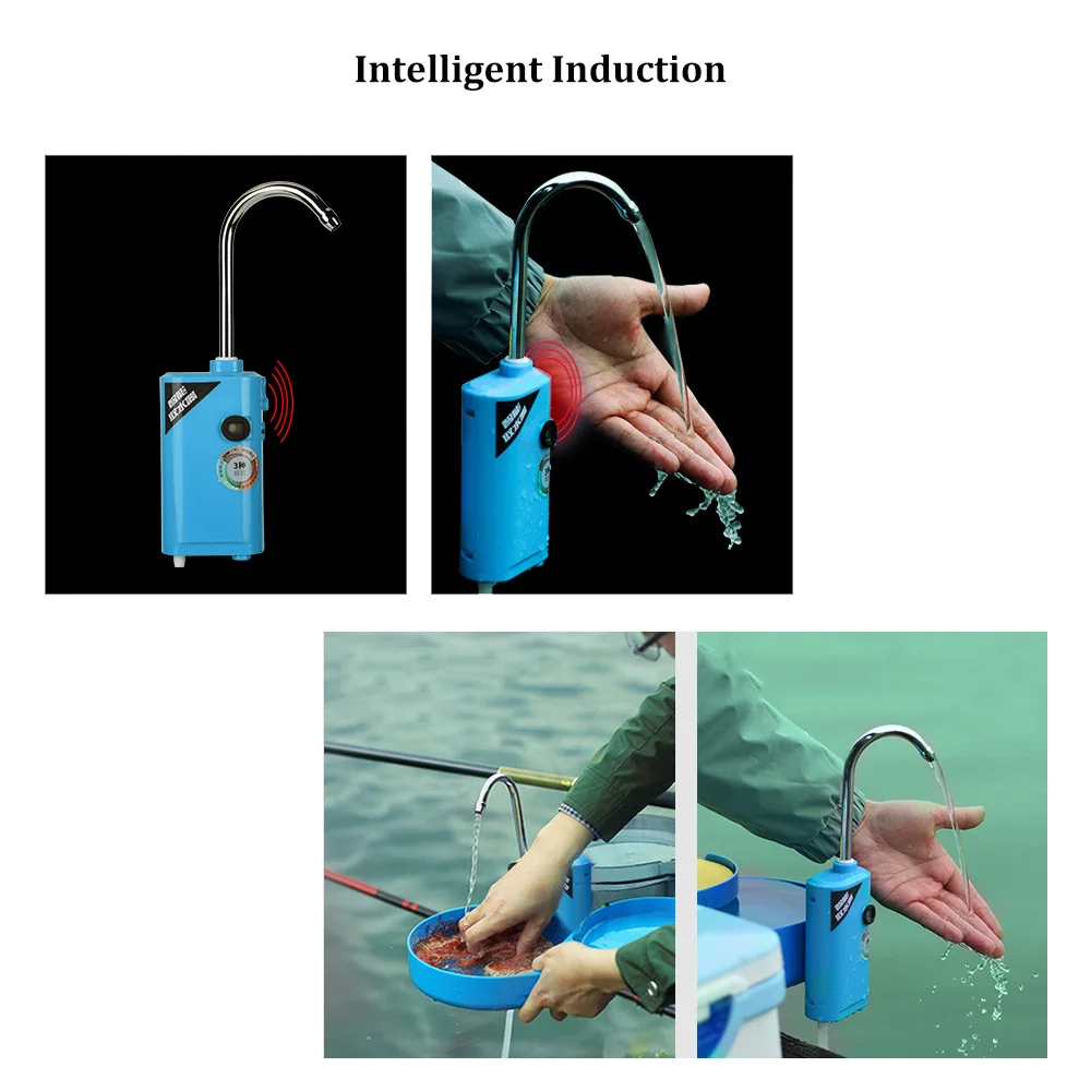 4 в 1 портативный кислородный насос для наружного рыболовного инструмента Интеллектуальный индукционный водный аэратор с светодиодный светильник для рыбных принадлежностей