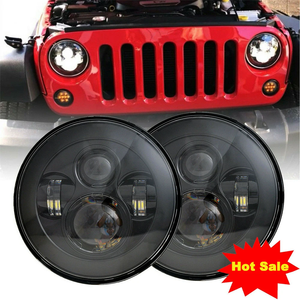Светодиодные фары дальнего/ближнего света 6000 К 7 дюймов для Jeep JK TJ CJ 2004 19 с