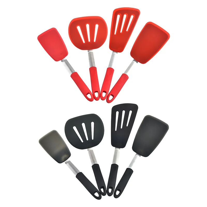4pcs/set Silicone Turner Spatula Set Heat Resistant Flexible Turner