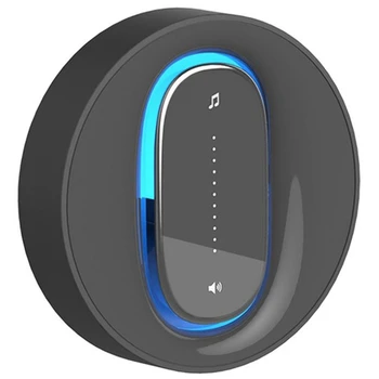 

Self-Powered Waterproof Wireless Doorbell Remote Control Home Doorbell Black(Eu Plug)