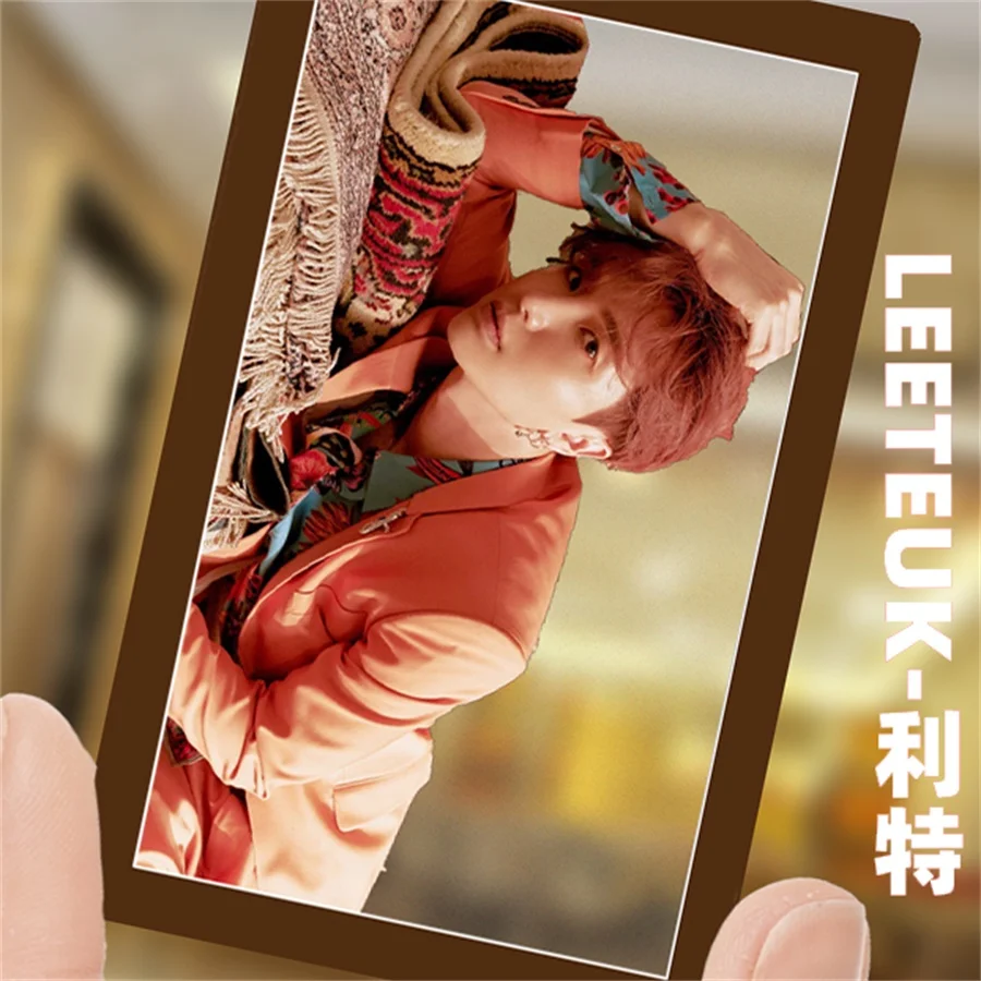 Leeteuk Kpop Super Junior воспроизведения из прозрачного ПВХ с фотографией донхэ Heechul Donghae HD коллективных Фотокарта - Цвет: Leeteuk