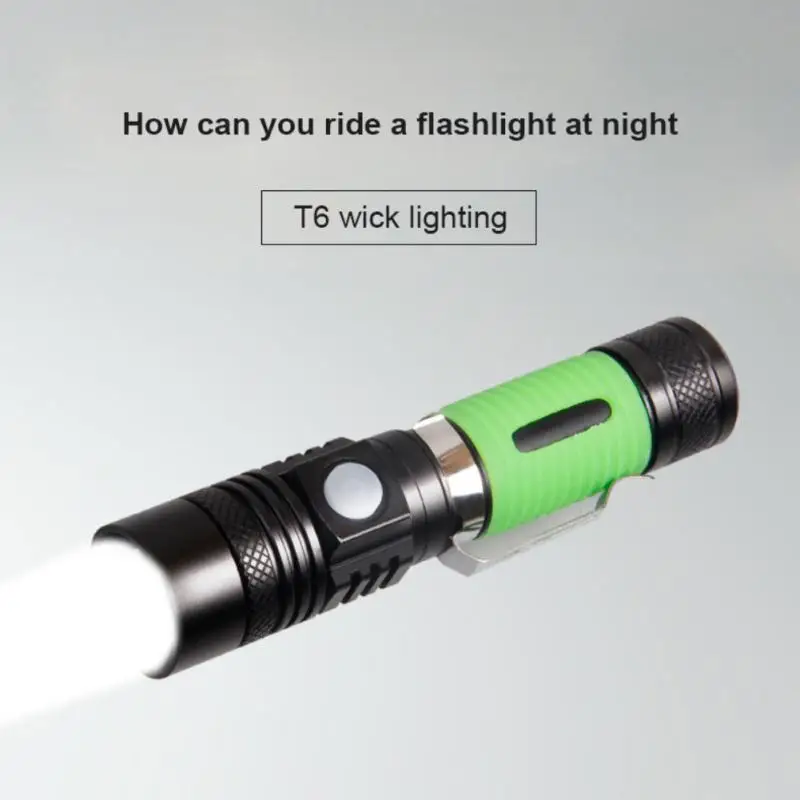 Led flashlight Ultra Bright torch T6 Camping light 4 switch Mode waterproof Zoomable Bicycle Light use 18650 battery | Спорт и