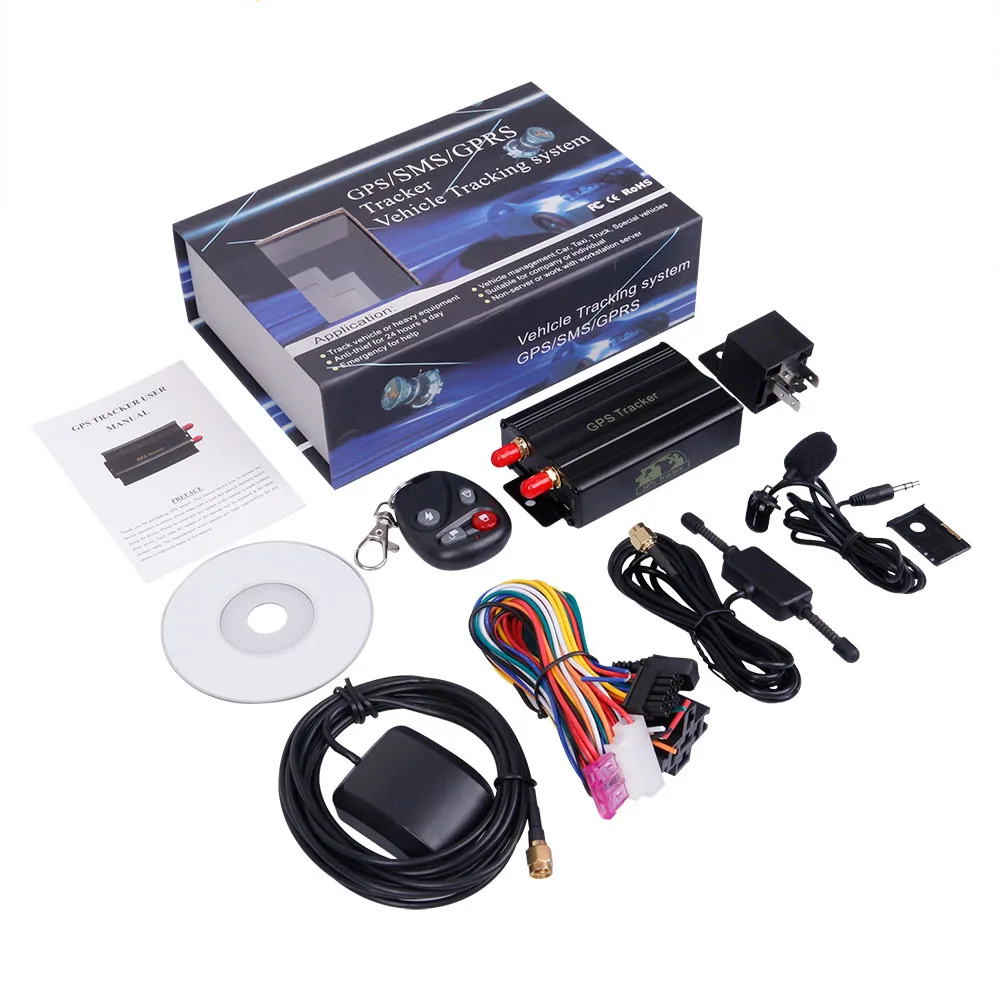 With original box TK103B Автомобильный GSM/gps/SMS/GPRS трекер система отслеживания в реальном времени устройство Syatem локатор по всему миру автомобильный навигатор - Color: With original box
