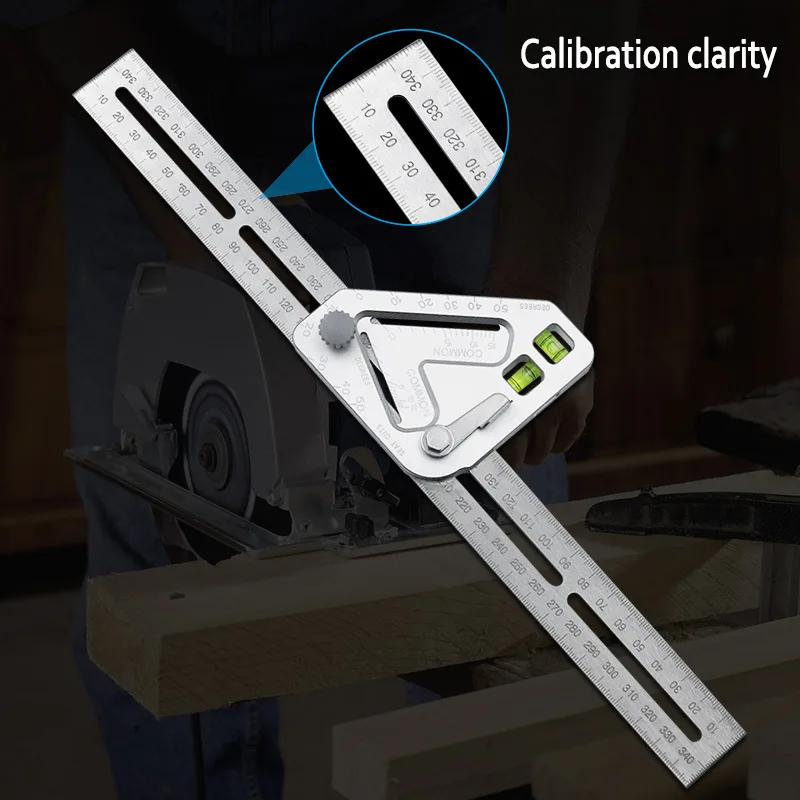 Multifunctional Woodworking Level Triangle Angle Measurment Ruler Stainless Steel Protractor Carpenter Tools Level Protractor