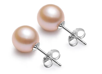 

Freshwater Pearl Stud Earrings Stud Earrings 925 Silver White 7-8mm Round Elegant Simple Temperament Natural Pearl Jewelry Women