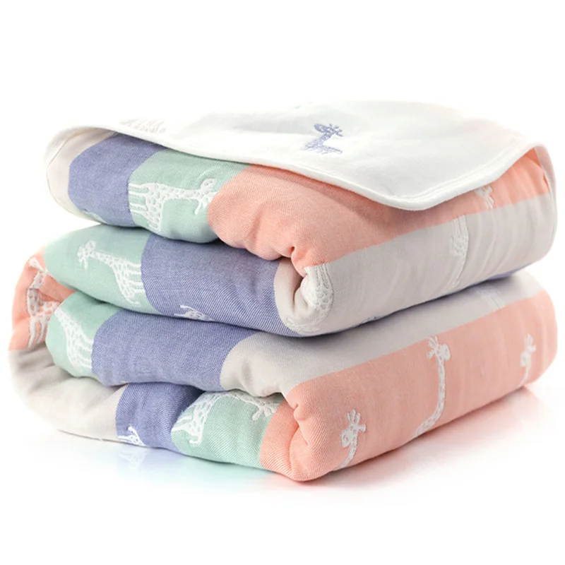Baby Blanket 110 CM Muslin Cotton 6 Layers Thick Newborn Swaddling Autumn Baby Swaddle Bedding Receiving blanket