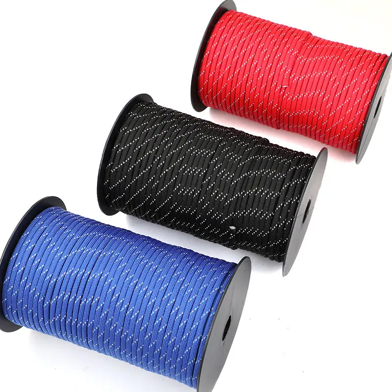 50/100m multifunctional 7 Core Reflective 550 Paracord Rope 4 mm Camping Survival Edc Outdoor Parachute Cord Lanyard Rescue Rope Paracord Rope Braided Paracord