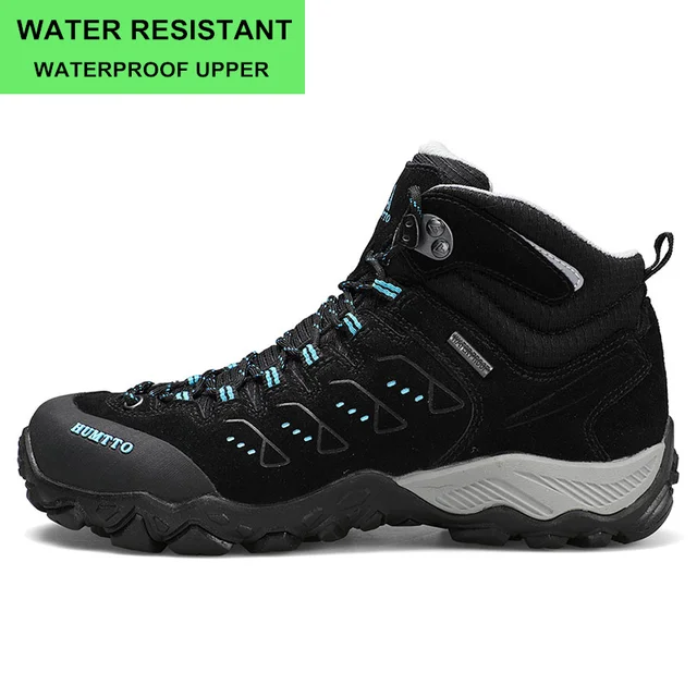 HUMTTO Woman Hiking Shoes Outdoor Mountain Camping Waterproof Sneakers for Women Leather Sport Hunting Climbing Trekking Boots Black 290027B