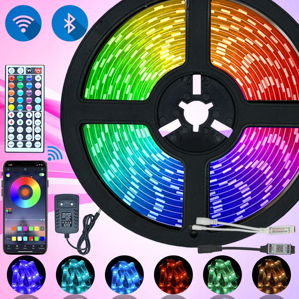 Светодиодная лента с Bluetooth водонепроницаемая гибкая светодиодная RGB 5050 2835