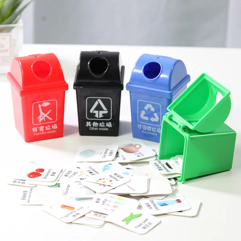

Douyin Garbage Can Compartmental Children Baby Early Childhood Cognitive Garbage Tabletop Game Toy Kindergarten Teaching Aids