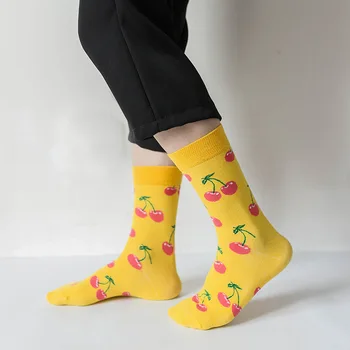 

Fashion hot sale Men's sock Harajuku creative hip hop happy skateboard cotton personality cartoon character casual socks unisex