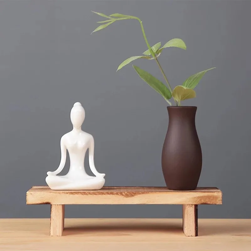 Керамическая фигурка Йога стеклянная ваза для цветов Zen Современная осанка